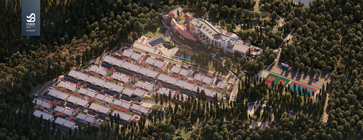 The designing of the outdoor engineering infrastructure network for the Hilton hotel resort area (12.2 ha)